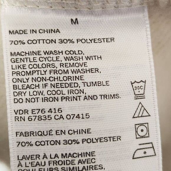 Nautica quarter snap sweatshirt cream navy embroidered logo Medium - Picture 8 of 9